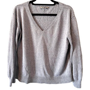 Everlane Light Gray V-Neck Sweater